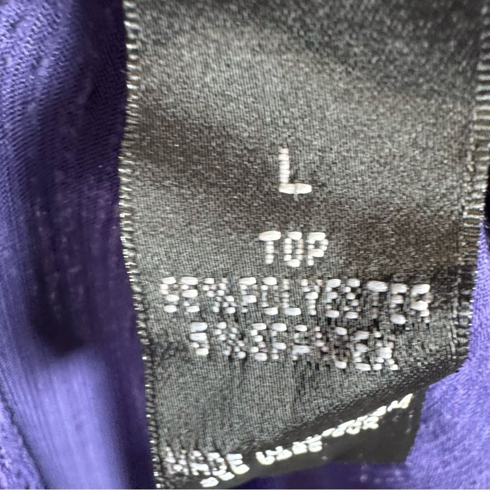 Ab Studio Plum Purple Twisted Open Back Smocked Blouson Top Size Large — image 6 of 7